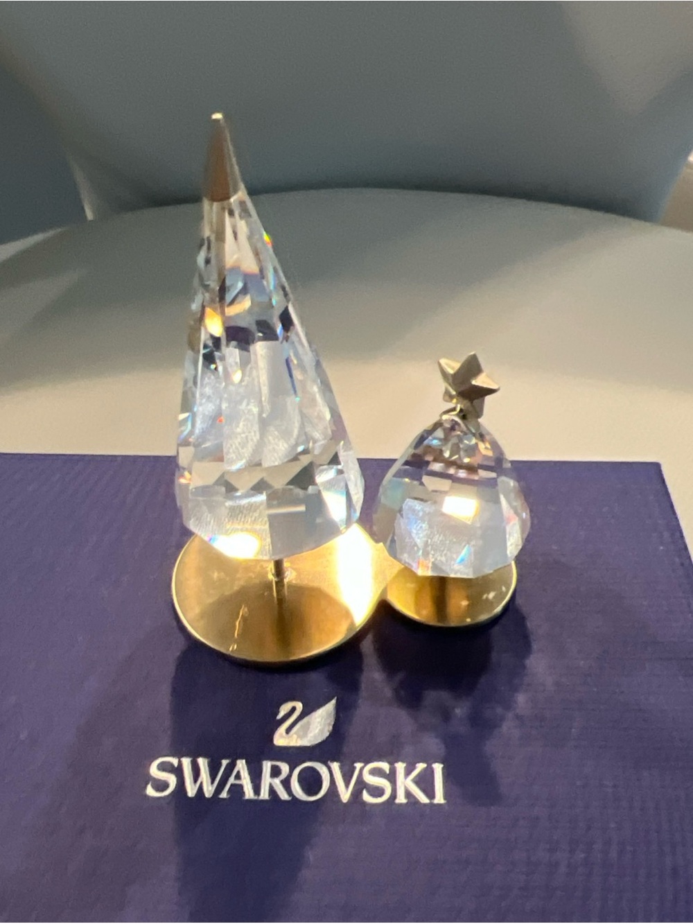 SWAROVSKI Crystal Holiday Magic Christmas Tree Duo figurine #55967901 New in Box